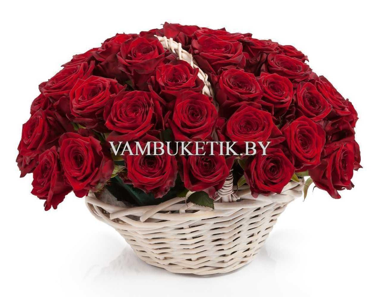 51 роза в корзинке